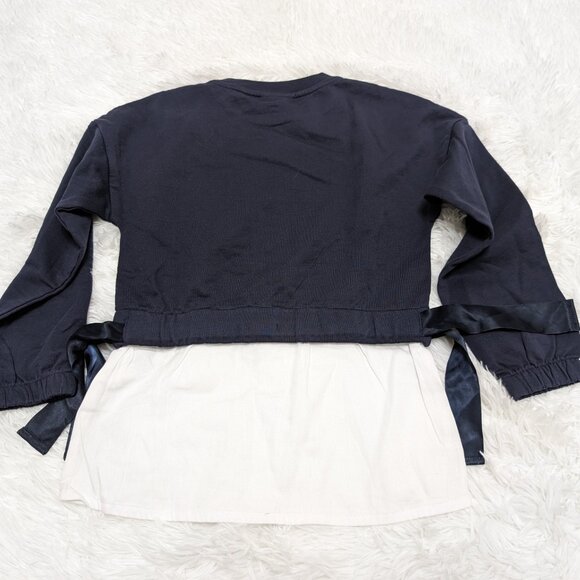 Coccodrilla Girls Navy Blue Crew Neck Loopknit Long Sleeve Sweatshirt  NWOT - Picture 4 of 6